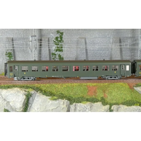 Models Word 40021 Set de 2 voitures USI courte, SNCF, Bmyfi U60, vert, marquage 1956 Models World MW_40021 - 3 MW_40021-Models Word 40021 Set de 2 voitures USI courte, SNCF, Bmyfi U60, vert, marquage 1956