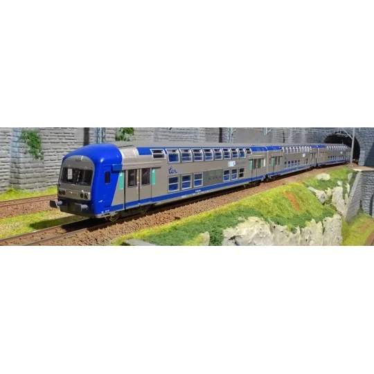 ViTrains_1104L-ViTrains 1104L Set de 3 voitures voyageurs VO2N SNCF, livré TER, Région Centre, avec éclairage