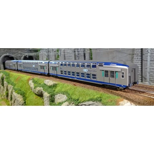 ViTrains_1104L-ViTrains 1104L Set de 3 voitures voyageurs VO2N SNCF, livré TER, Région Centre, avec éclairage