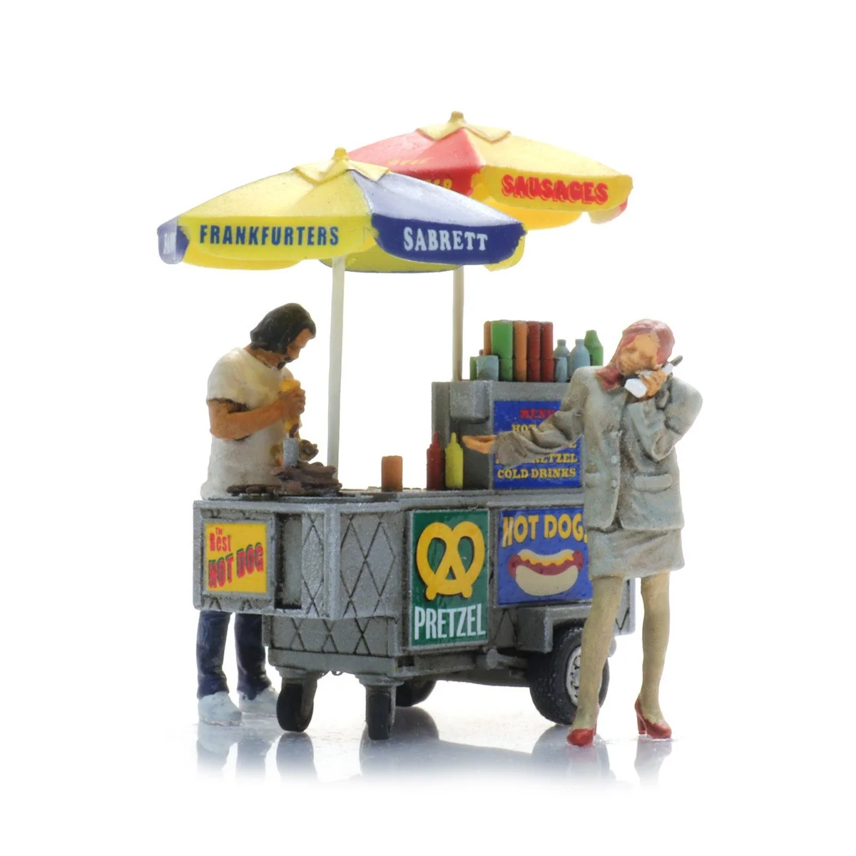 Artitec 387.625 New York Hot Dog Vendor with 2 Figures - Arti_387.625