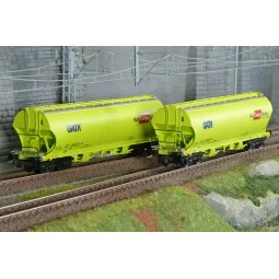 Rivarossi HR6674 Set of 2 bogie hopper wagons, green, GATX, RAIL CA...