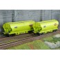 HR6674-Rivarossi HR6674 Set of 2 bogie hopper wagons, green, GATX, RAIL CARGO GROUP