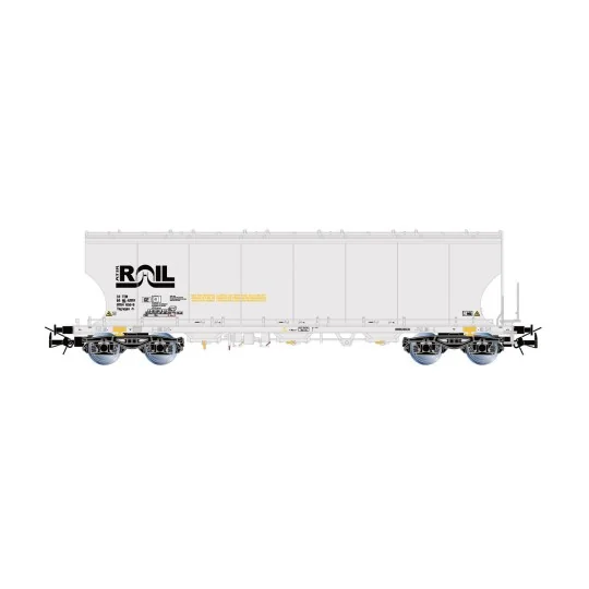 HR6675-Rivarossi HR6675 Set of 2 bogie hopper wagons, grey, ATIR-RAIL