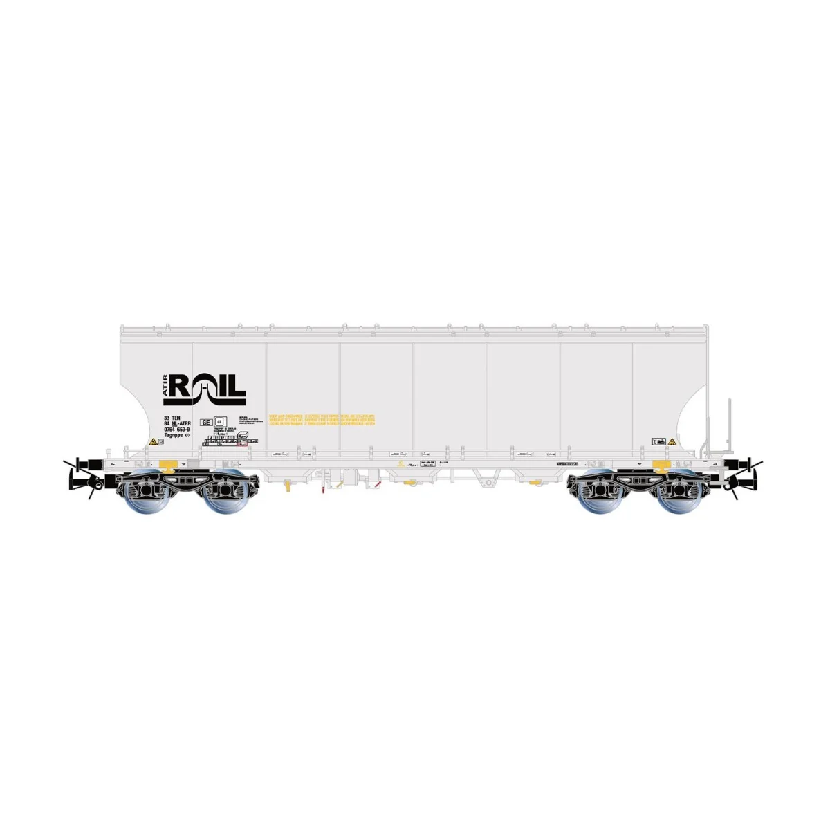 Rivarossi HR6675 Set of 2 bogie hopper wagons, grey, ATIR-RAIL - HR...