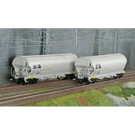 HR6675-Rivarossi HR6675 Set de 2 wagons trémies à bogies, gris, ATIR-RAIL