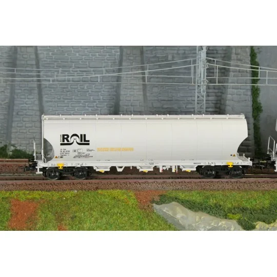 HR6675-Rivarossi HR6675 Set de 2 wagons trémies à bogies, gris, ATIR-RAIL