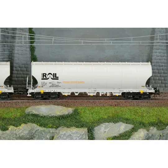 HR6675-Rivarossi HR6675 Set of 2 bogie hopper wagons, grey, ATIR-RAIL