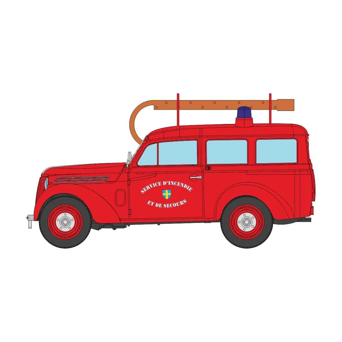 Ree Models CB204 Renault Juvaquatre Break "FIRE DEPARTMENT" Car wit...