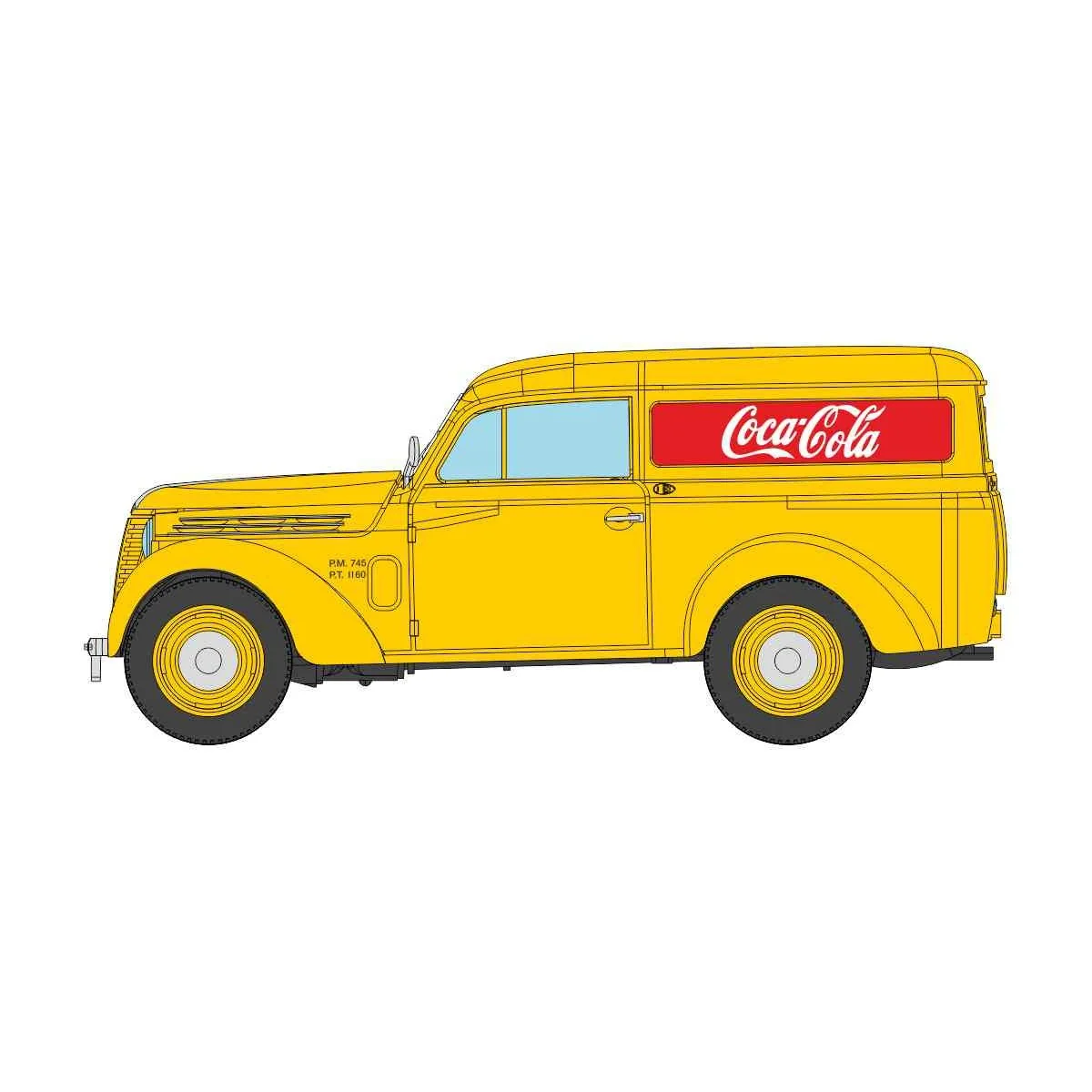 Ree Modeles CB206 Voiture Renault Renault Juvaquatre Fourgon tôlé Jaune "COCA-COLA" Ree Modeles CB-206 - 2