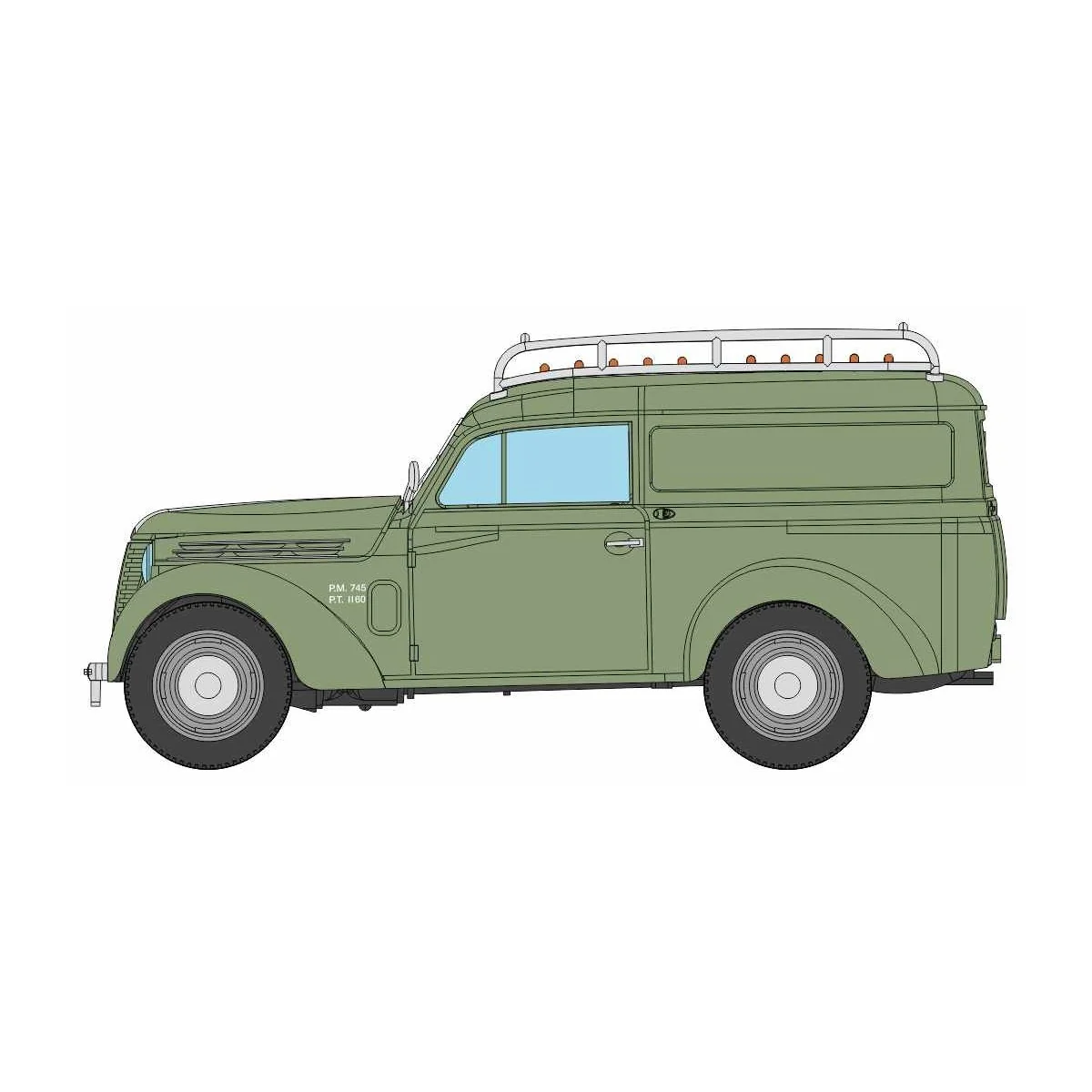 Ree Modeles CB209 Renault Juvaquatre panel van, Green + gallery - C...