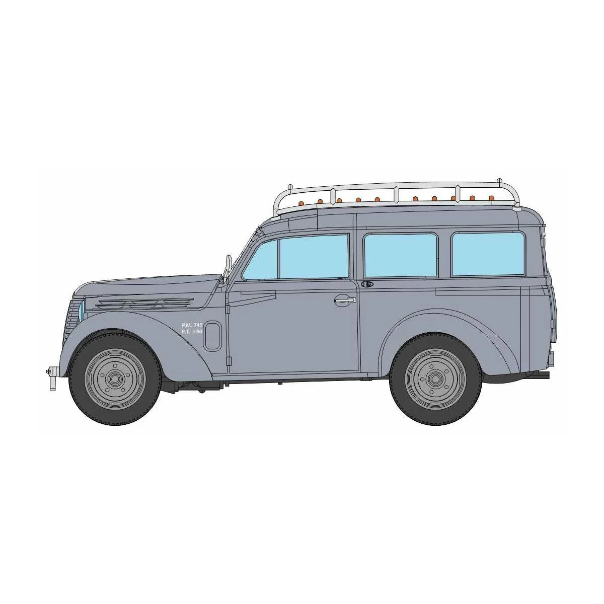 Ree Modeles CB211 Voiture Renault Renault Juvaquatre Familiale vitrée, Gris + galerie Ree Modeles CB-211 - 2