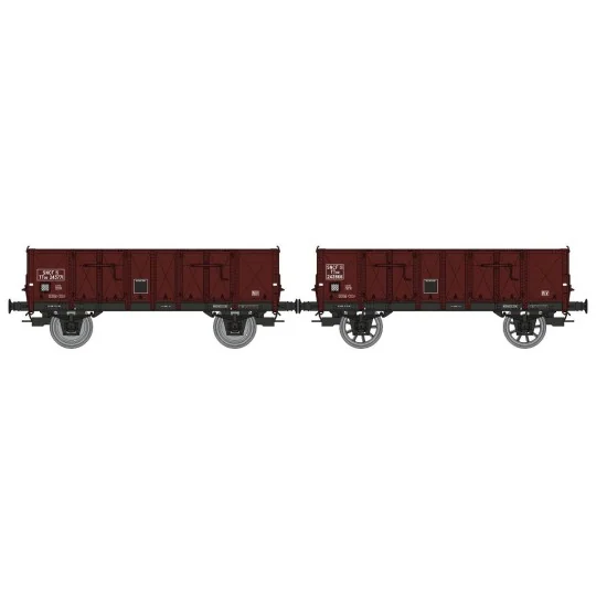 WB-916-Ree Modeles WB916 Set of 2 tipper wagons with metal bodies, SNCF, ep.III
