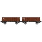 WB-923-Ree Modeles WB923 Set of 2 open wagons with metal bodies, brown, SNCB, ep.III