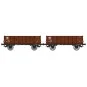 Ree Modeles WB923 Set of 2 open wagons with metal bodies, brown, SN... WB-923-Ree Modeles WB923 Set of 2 open wagons with metal bodies, brown, SNCB, ep.III