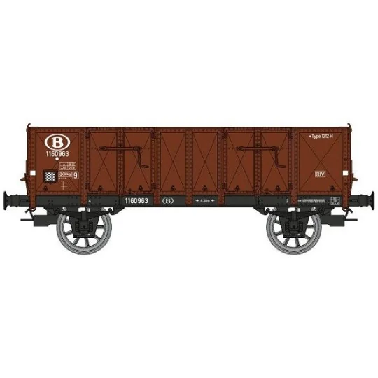 WB-924-Ree Modeles WB924 Tipper Wagon with metal body, brown, SNCB, ep.III