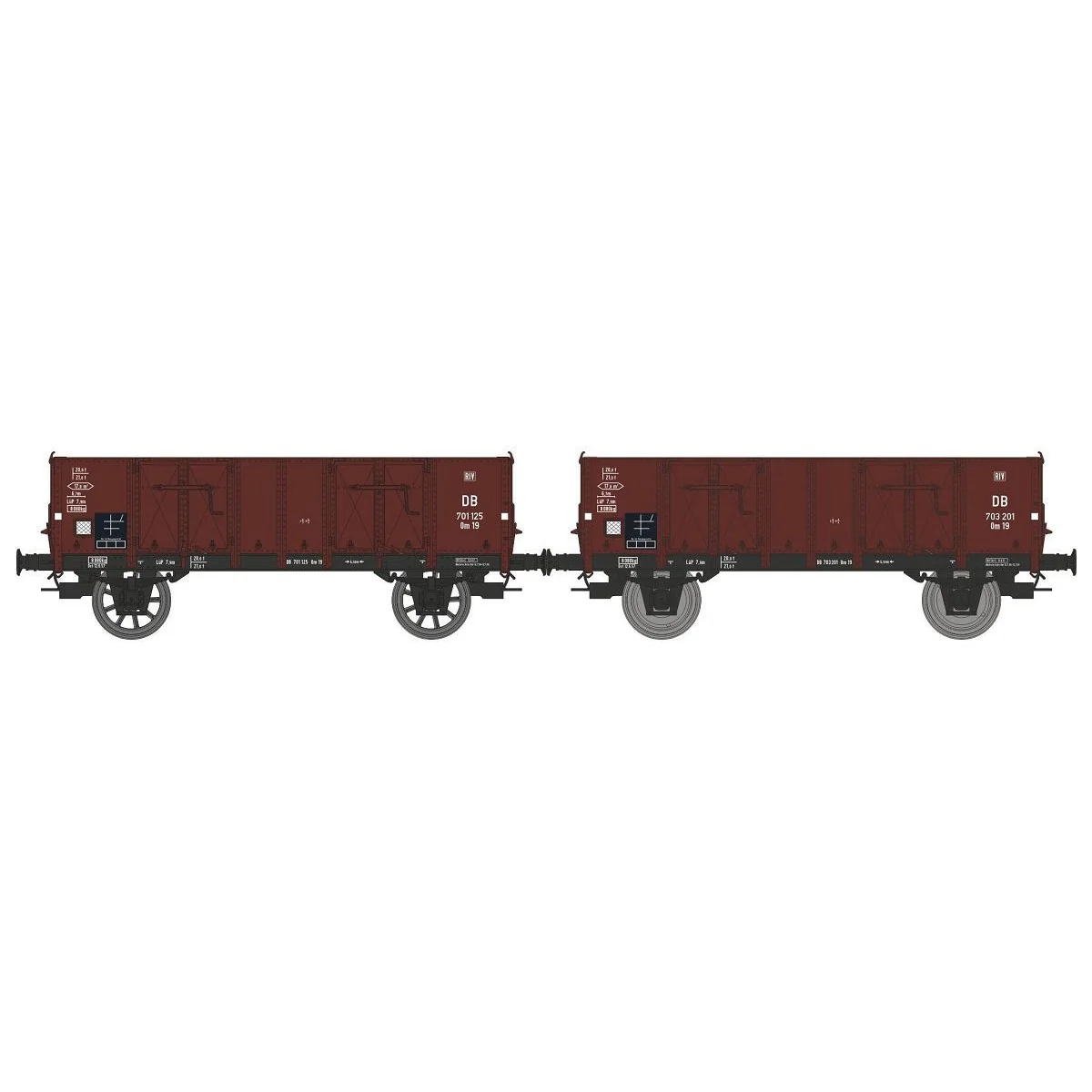 Ree Modeles WB926 Set de 2 wagons Tombereau caisse métallique, DB, ep.III Ree Modeles WB-926 - 1