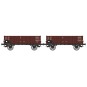 WB-928-Ree Modeles WB928 Set de 2 wagons Tombereau caisse métallique et bois, DR, ep.III