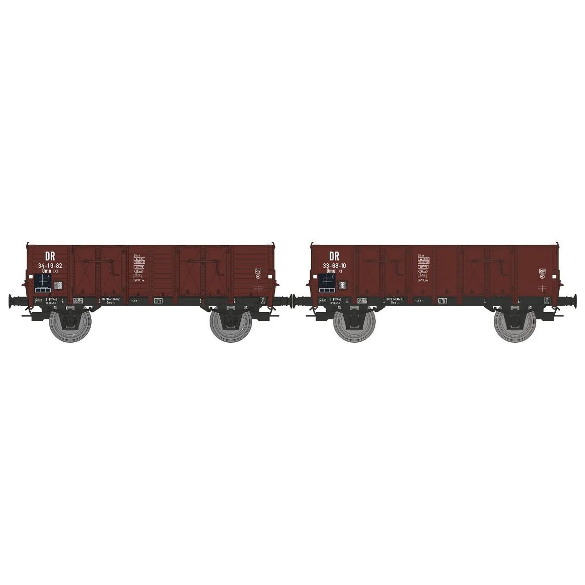 Ree Modeles WB931 Set de 2 wagons Tombereau caisse bois, DR, ep.IV Ree Modeles WB-931 - 1
