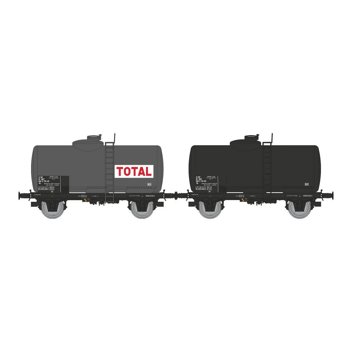 Ree models WB872 Set of 2 oil tank wagons, SNCF, TOTAL - WB-872