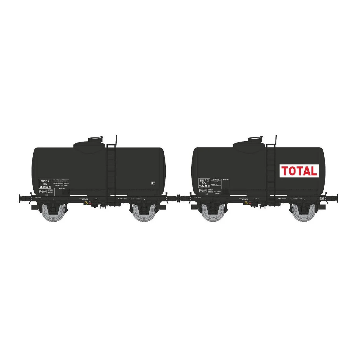 Ree models WB874 Set of 2 Oil tank wagons, SNCF, TOTAL - WB-874