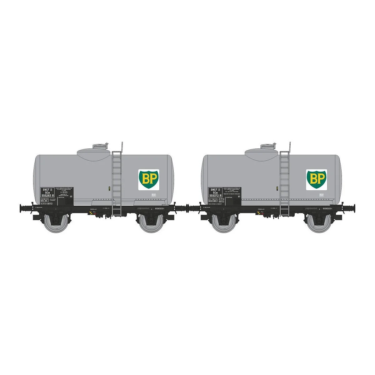 Ree modeles WB876 Set de 2 wagons citerne Pétrol, SNCF, BP Ree Modeles WB-876 - 1
