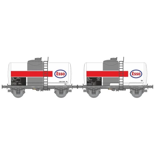 WB-878-Ree Models WB878 Set of 2 Petrol Tank Wagons, SNCF, ESSO, White