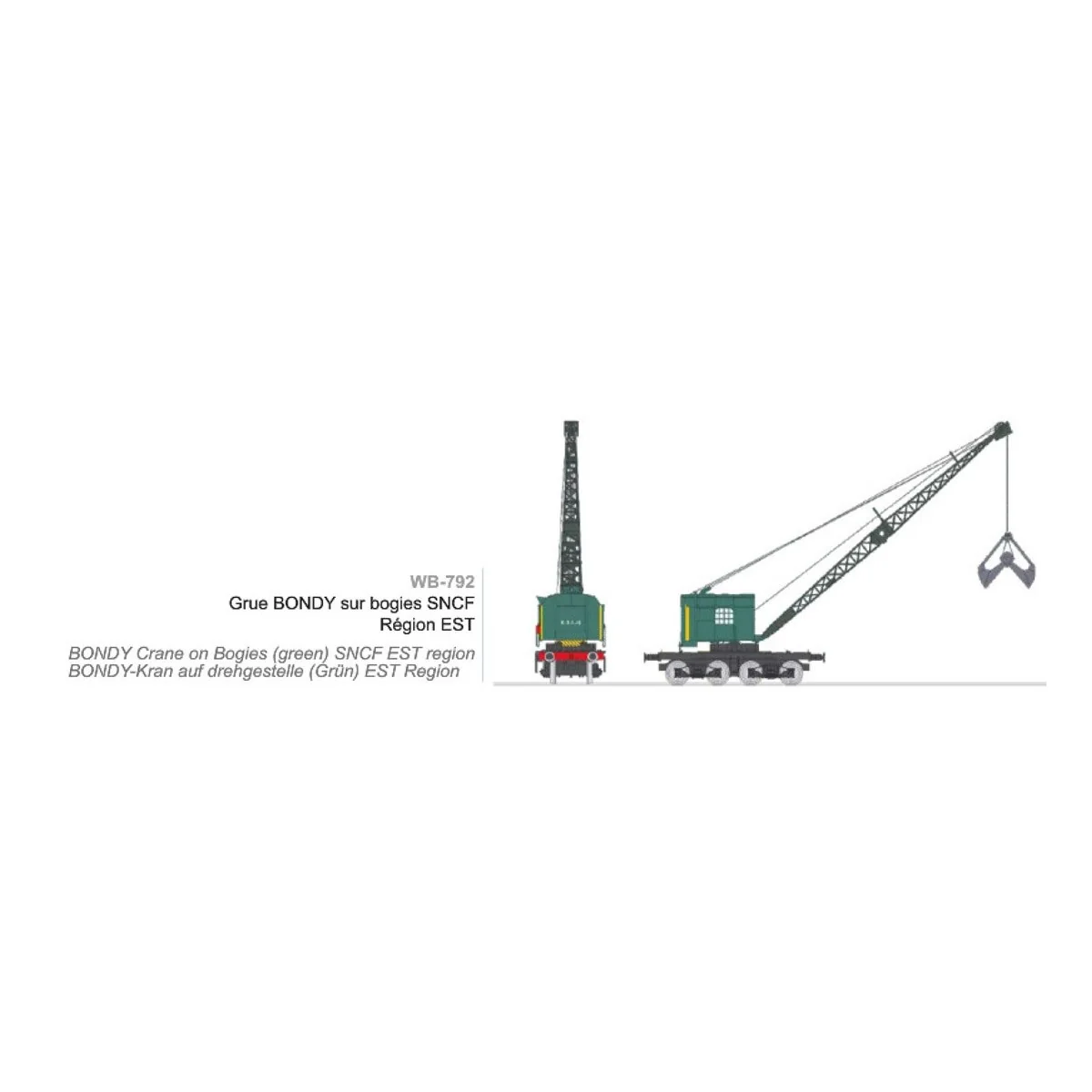 Ree Modeles WB792 BONDY Crane on bogie, SNCF, Eastern Region - WB-792