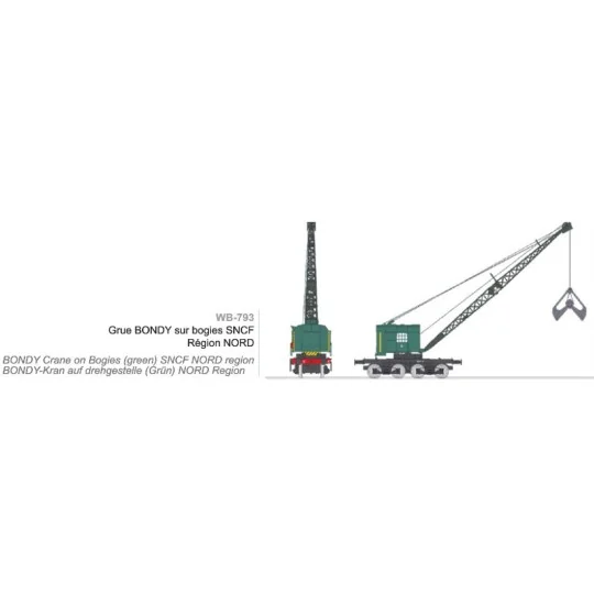 WB-793-Ree Modeles WB793 BONDY Crane on bogie, SNCF, Northern Region