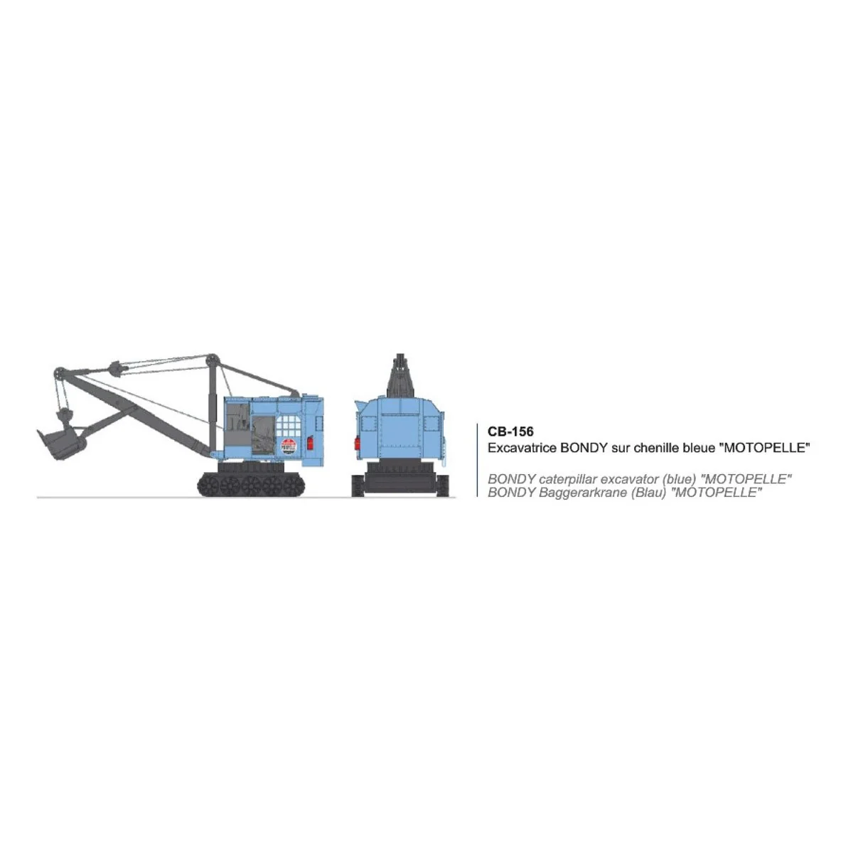 Ree Modeles CB156 Bondy Excavator on Blue Tracks, Motor Loader - CB...