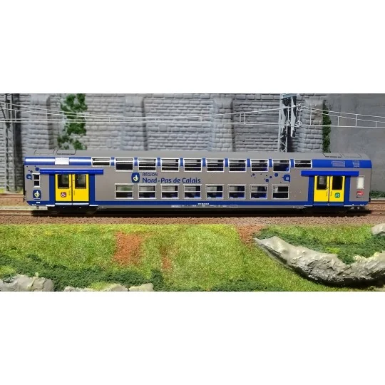 ViTrains_3166L-ViTrains 3166L Voiture voyageurs VO2N SNCF, livré Nord Pas de Calais, 1ère classe, Logo carmillon, avec éclairage