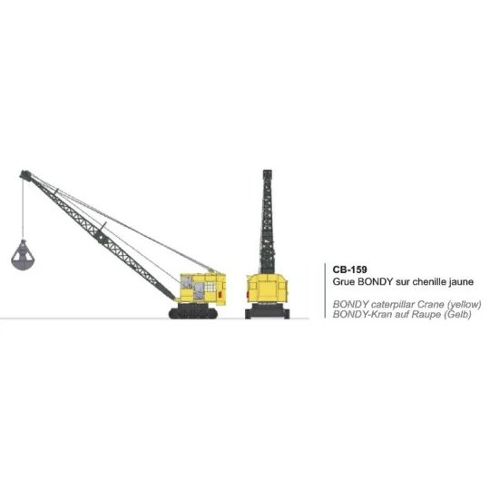 CB-159-Ree Modeles CB159 Grue BONDY sur chenille jaune