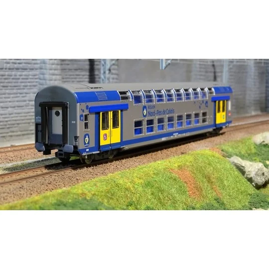 ViTrains_3166L-ViTrains 3166L Voiture voyageurs VO2N SNCF, livré Nord Pas de Calais, 1ère classe, Logo carmillon, avec éclairage