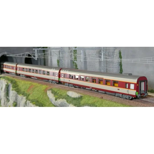 Lsm_40080DC-LS Models 40080DC Set of 3 Grand Confort Aquitaine coaches A3rtux + A8tu + A8u, original livery, Southwest region, illuminated