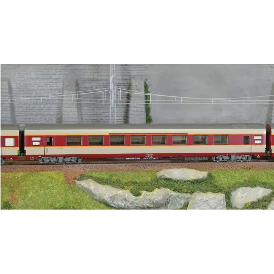 Lsm_40081DC-LS Models 40081DC Set of 3 Grand Confort Aquitaine coaches A8tu + A8u + Vru, original livery, Southwest, illuminated