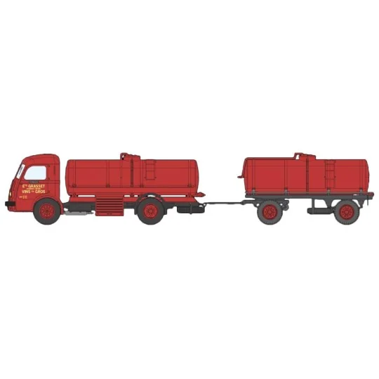 Ree Modeles CB 099 Camion Panhard Movic, Citerne à Vin + Remorque « Ets GRASSET » Asnières Ree Modeles CB-099 - 2 CB-099-Ree Modeles CB 099 Camion Panhard Movic, Citerne à Vin + Remorque « Ets GRASSET » Asnières