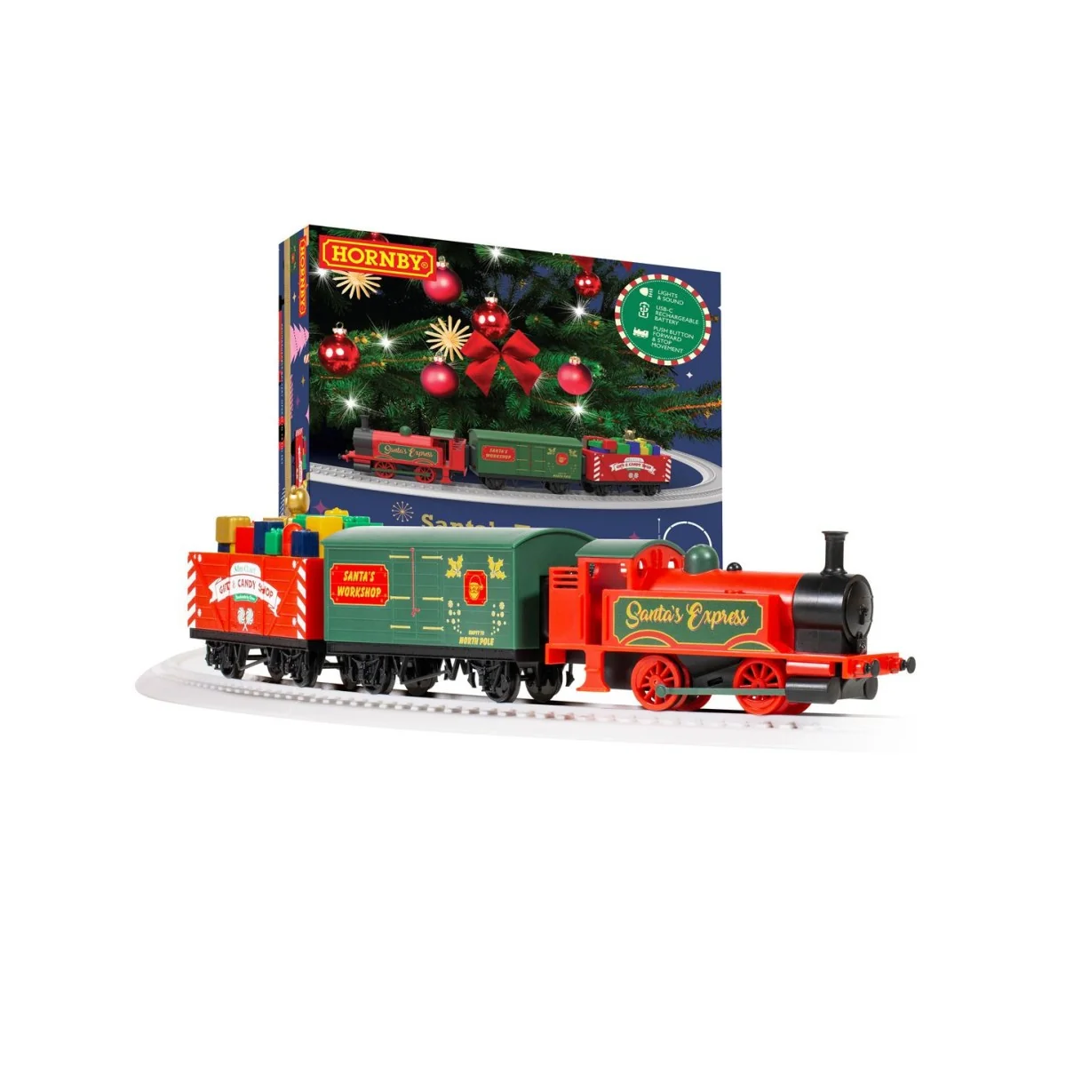 Hornby R9363M Coffret de départ Noël Santa’s Express, locomotive vapeur + wagons sur batterie Hornby R9363M - 1