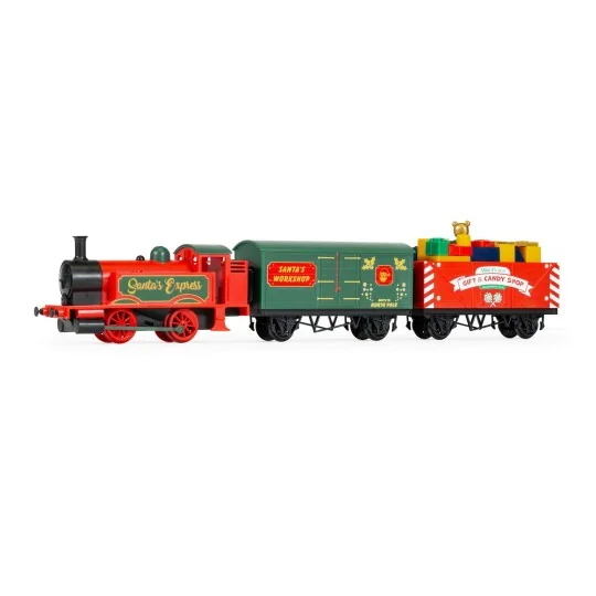 R9363M-Hornby R9363M Christmas Santa's Express Starter Set, Steam Locomotive + Battery-Powered Wagons