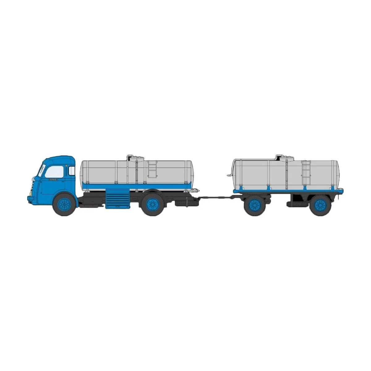 Ree Modeles CB 100 Camion Panhard Movic, Citerne à Vin + Remorque (Bleu et Gris) Ree Modeles CB-100 - 2