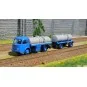 CB-100-Ree Modeles CB 100 Camion Panhard Movic, Citerne à Vin + Remorque (Bleu et Gris)
