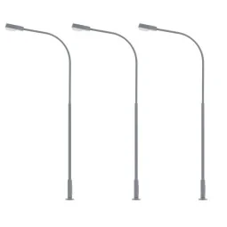 Faller 180119 Eclairages, Lampadaires de rue 9.5cm, avec LED (x3) Faller Faller_180119 - 1