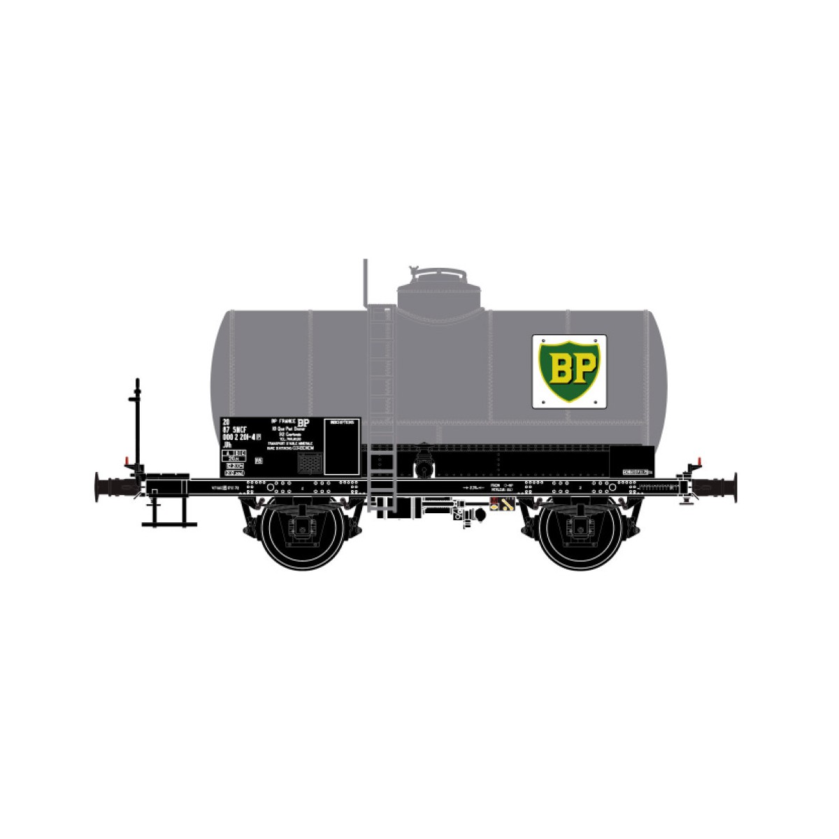 LS Models 30453 OCEM tank wagon, gangway, grey, BP, SNCF - LSM_30453
