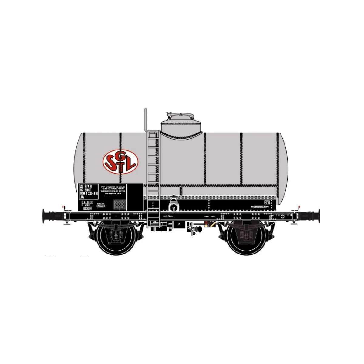 Ls Models 30454 Wagon citerne OCEM, sans passerelle, gris, SGTL, SNCF Ls models LSM_30454 - 3