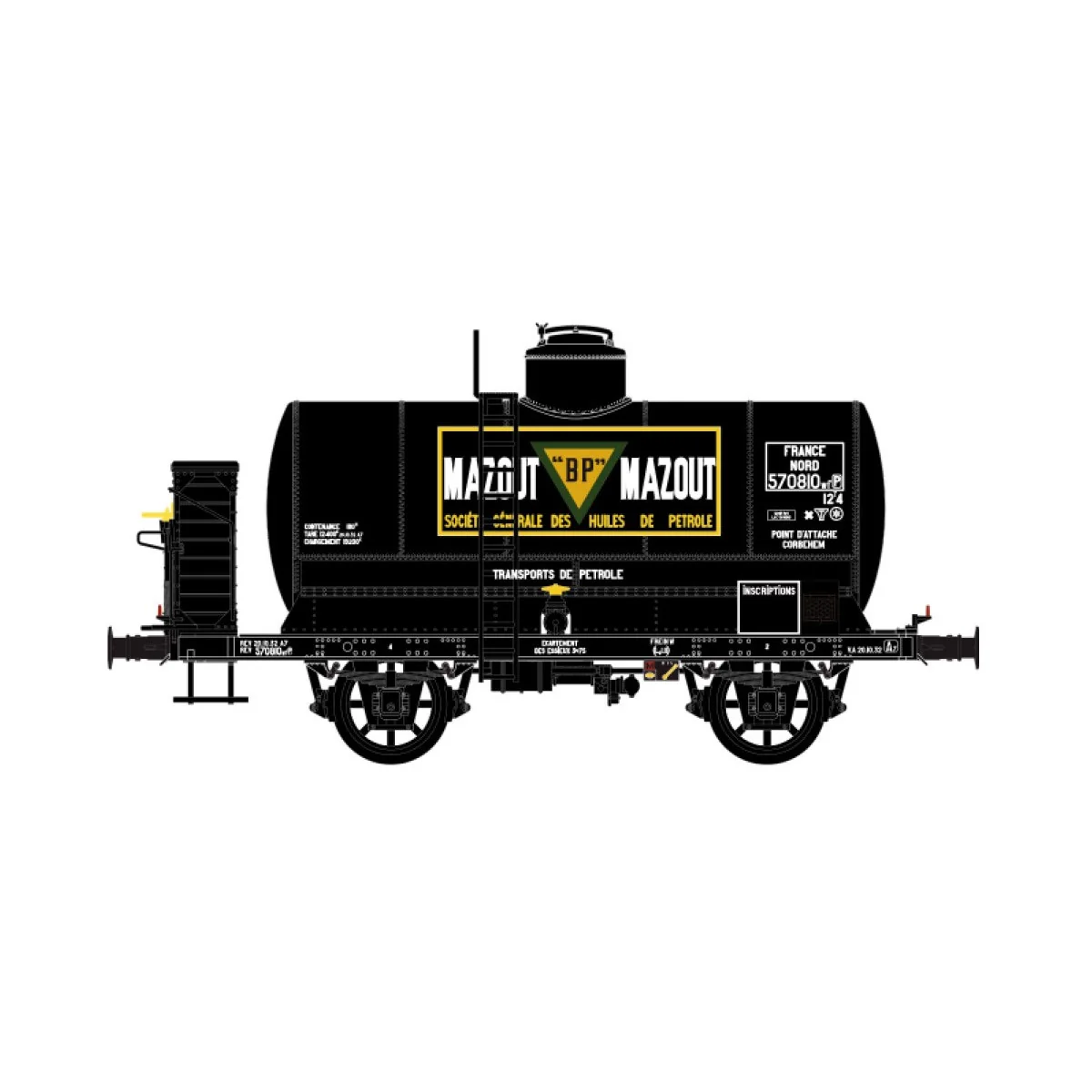 LS Models 30458 OCEM Tank Wagon, Guardhouse, Black, BP Fuel Oil, SNCF LS Models 30458 OCEM Tank Wagon, Guardhouse, Black, BP Fuel Oil, SNCF