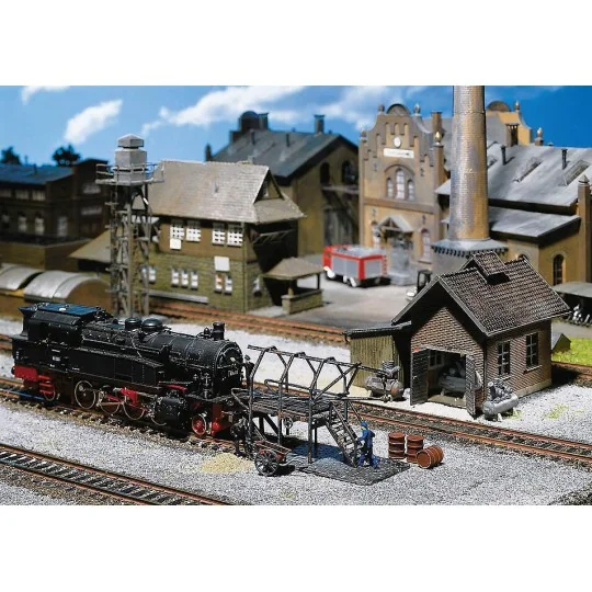 Faller_120139-Faller 120139 Model Kit, Compressor House, Pipes, Poker Holder
