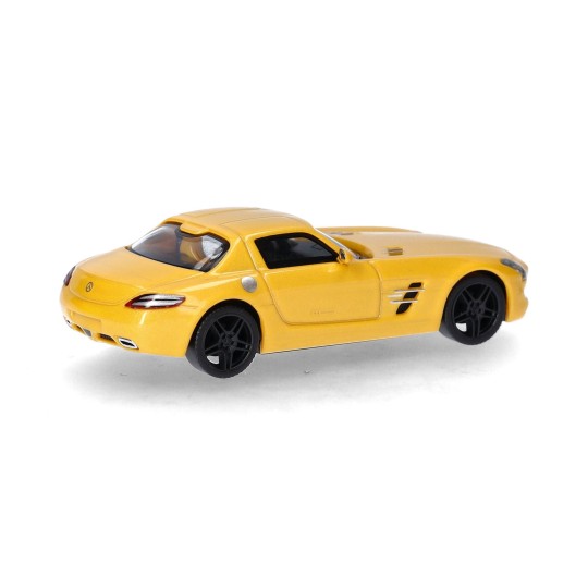 Herpa_430784-003-Herpa 430784-003 Voiture Mercedes-Benz SLS AMG, jaune