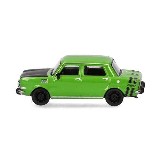 Herpa_024358-005-Herpa 024358-005 Voiture Simca Rallye II, vert / jantes noires
