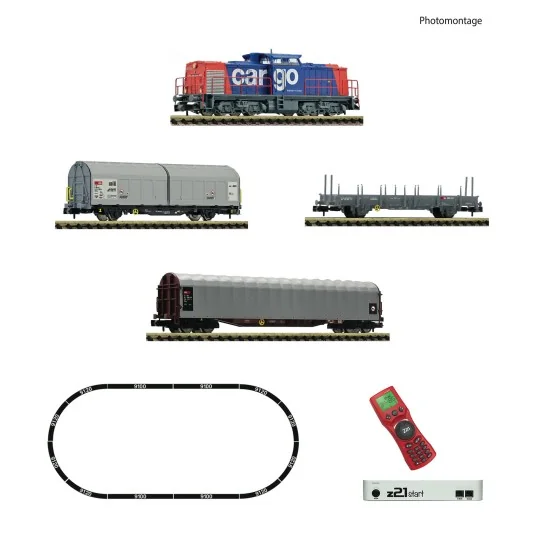 FLE_931903-Fleischmann 931903 Z21 Digital Starter Set, 232 Series Diesel Locomotive, Freight Wagons, SBB Cargo, N - 1/160