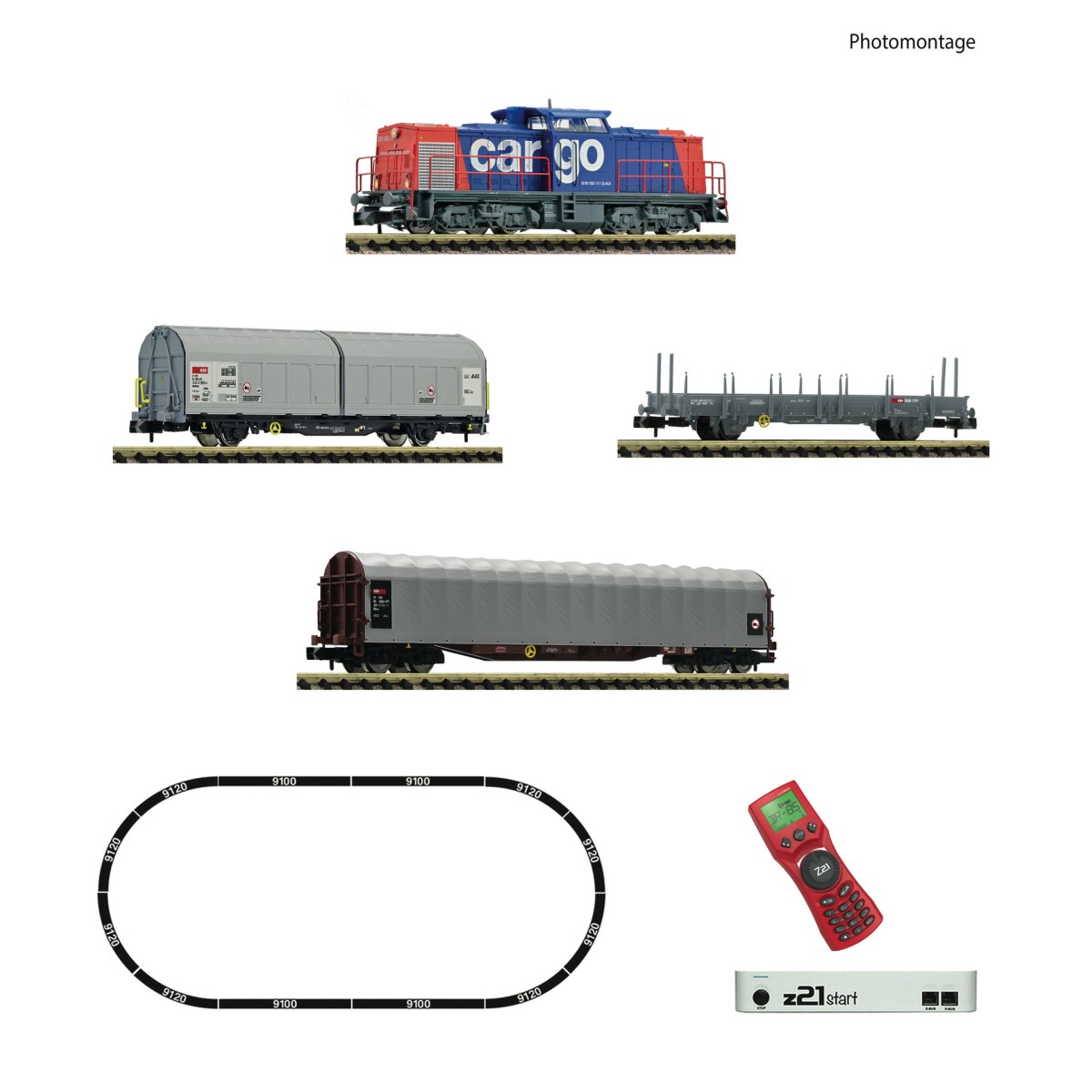 Fleischmann 931903 Coffret de départ digital Z21, locomotive diesel série 232, wagons marchandises, CFF Cargo, N - 1/160 Fleisch