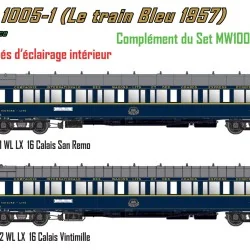 Models Word 1005-1 Set de 2 voitures Le Train Bleu 1957, CIWL, éclairées Models World MW_1005-1 - 1