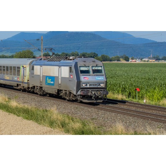 HJ2470S-Jouef HJ2470S Locomotive électrique BB 26163R, SNCF, livrée fluo Grand Est, logo Carmillon, digitale sonore